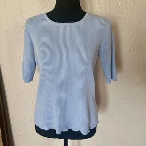 Pierre Cardin Blue Ribbed Top